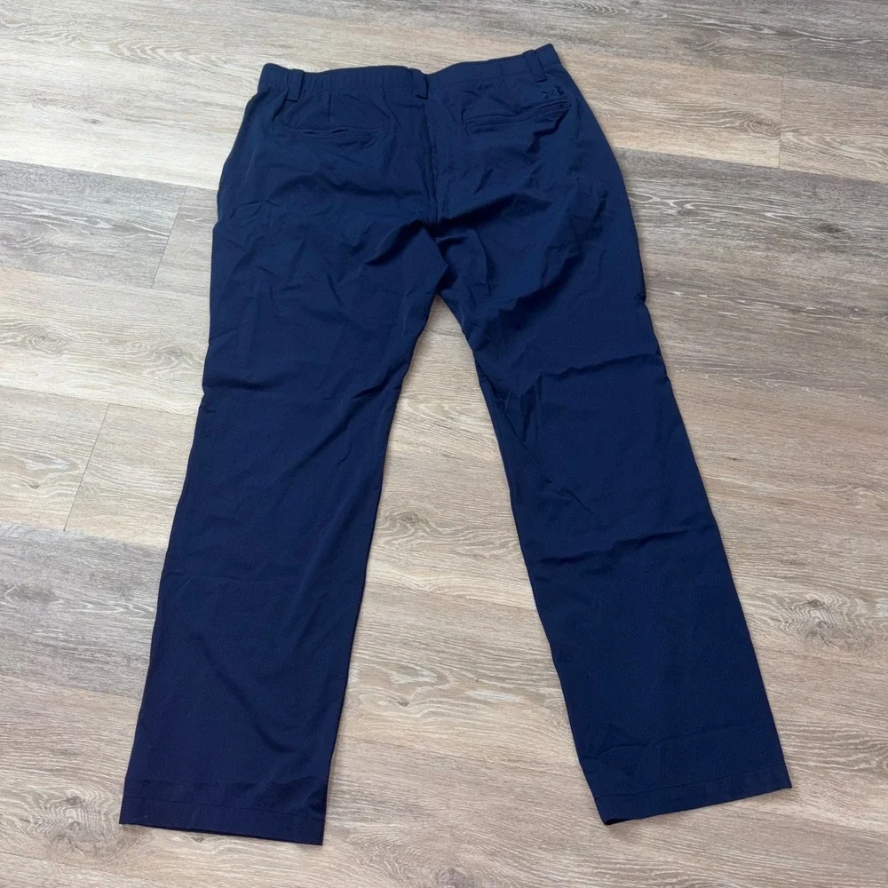 Under Armour Mens Golf Pants Navy Blue Loose Fit Performance Trousers 38x32
